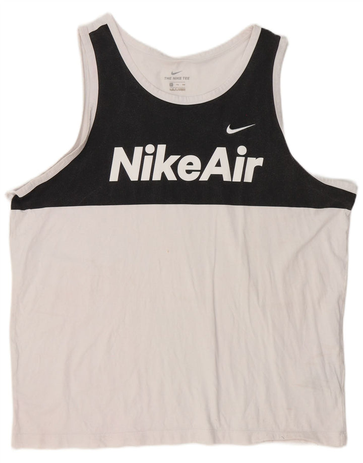 Nike Herre Grafisk Vest Top 2XL Hvid Colourblock Bomuld