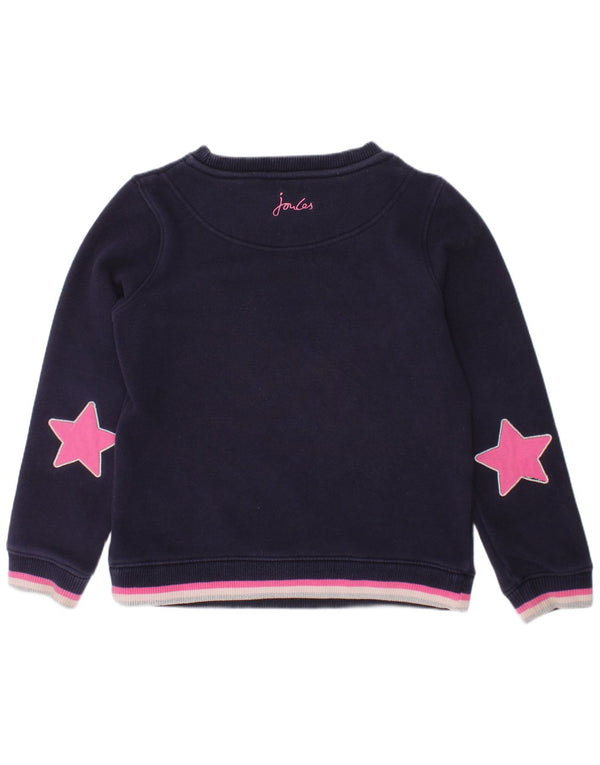 Joules Girls Unicorn Sweatshirt Jumper 7-8 år Navy Blue Polyester