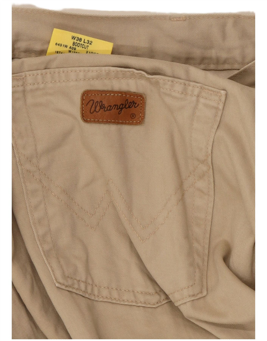 WRANGLER Herre Bootcut Casual Bukser W38 L32 Beige Bomuld