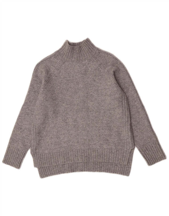 Massimo Dutti Dame Turtle Neck Jumper Sweater UK 16 Stor Grå Polyamid