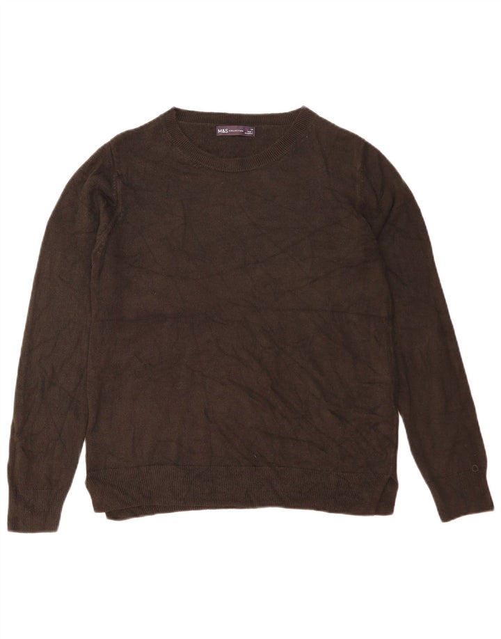 Marks & Spencer Dame sweater med rund hals DK 14 Medium Sort Akryl