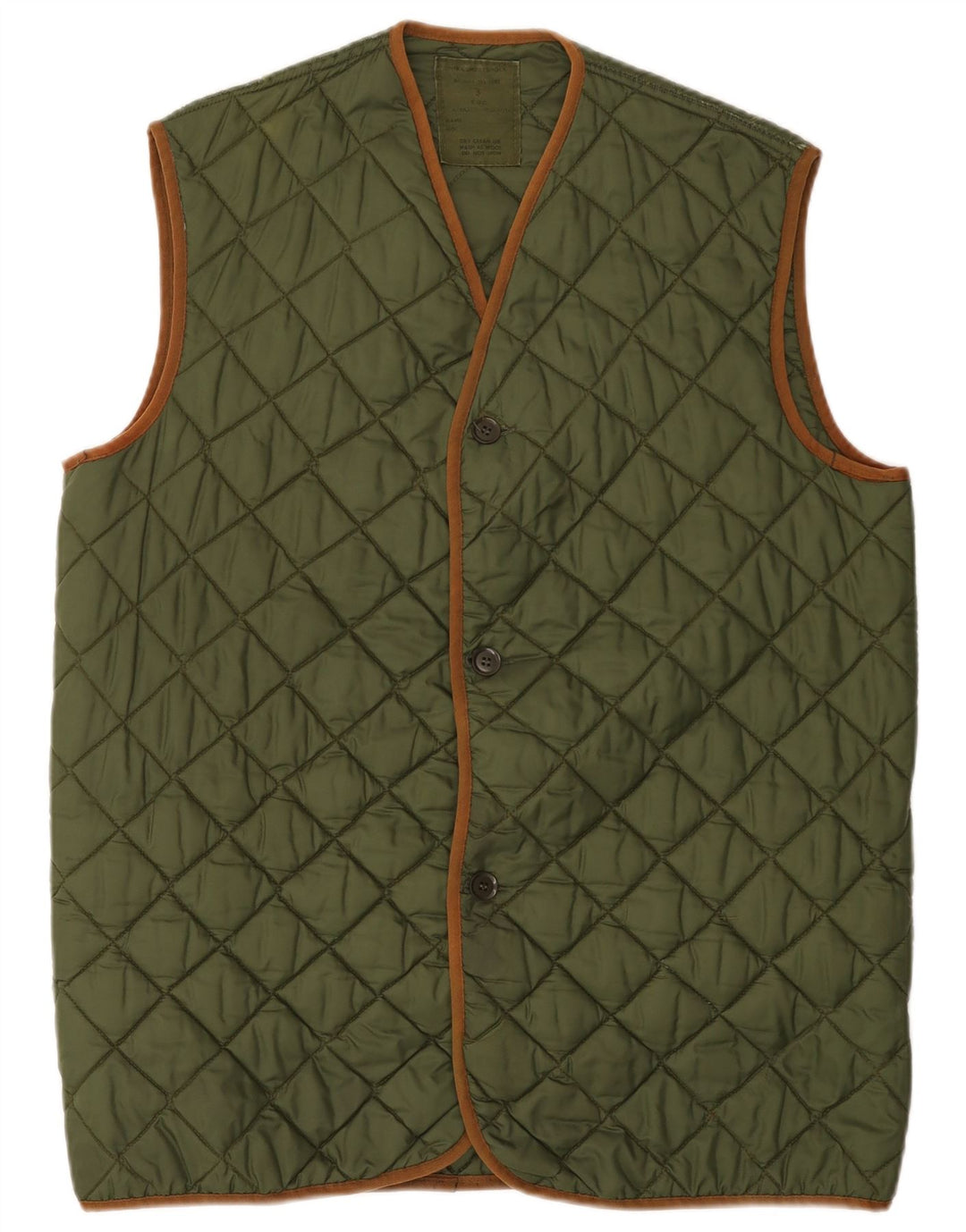 Vintage Herre Quilted Gilet UK 40 Large Green