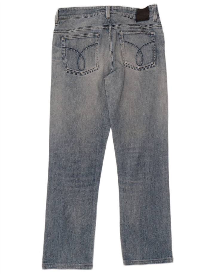 CALVIN KLEIN Dame Straight Jeans W28 L28 Blå Bomuld
