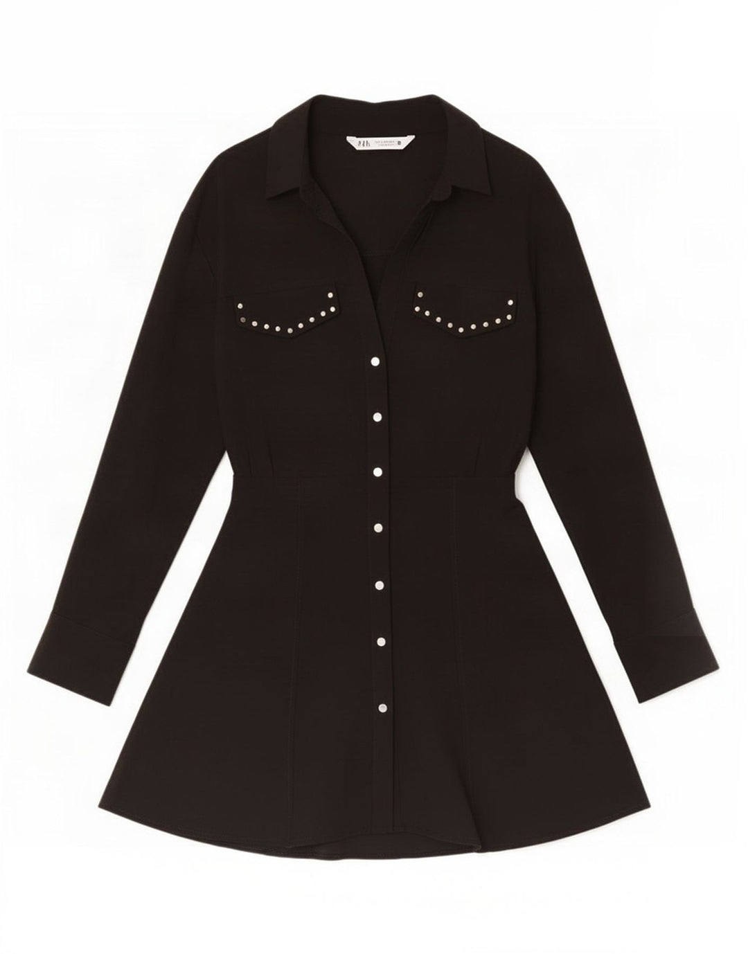 Zara skjortekjole til kvinder UK 12 Medium Black Viscose