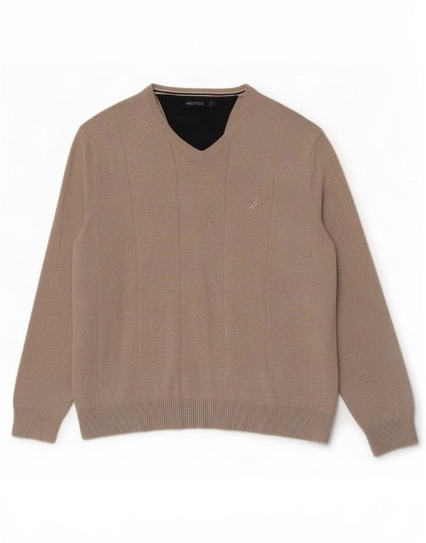 Nautica Herre V-hals sweater Stor Grå Bomuld