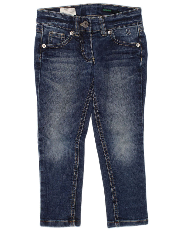 Benetton Girls Skinny Jeans 3-4 år 2XS W20 Blå Bomuld