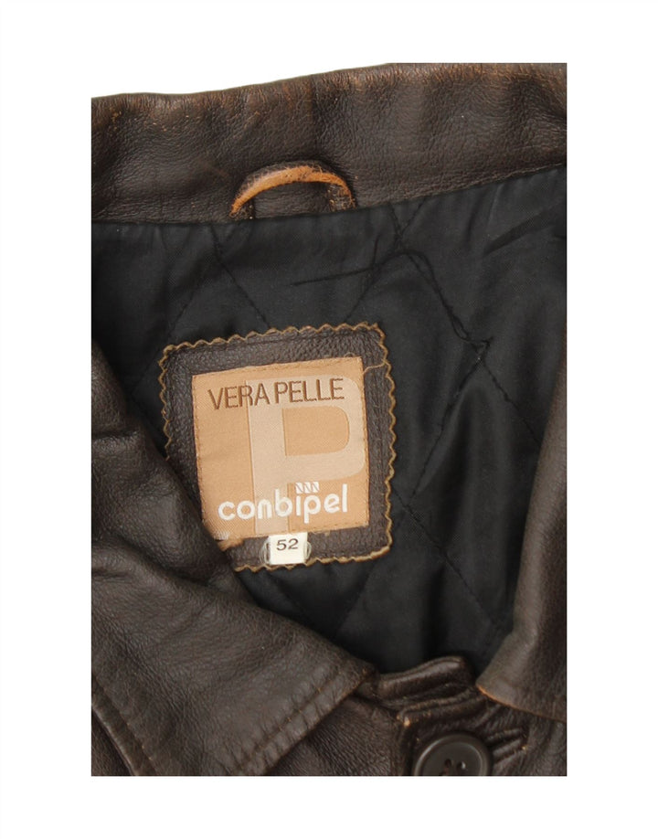 Conbipel Herre Læderjakke IT 52 Stor Brun Læder