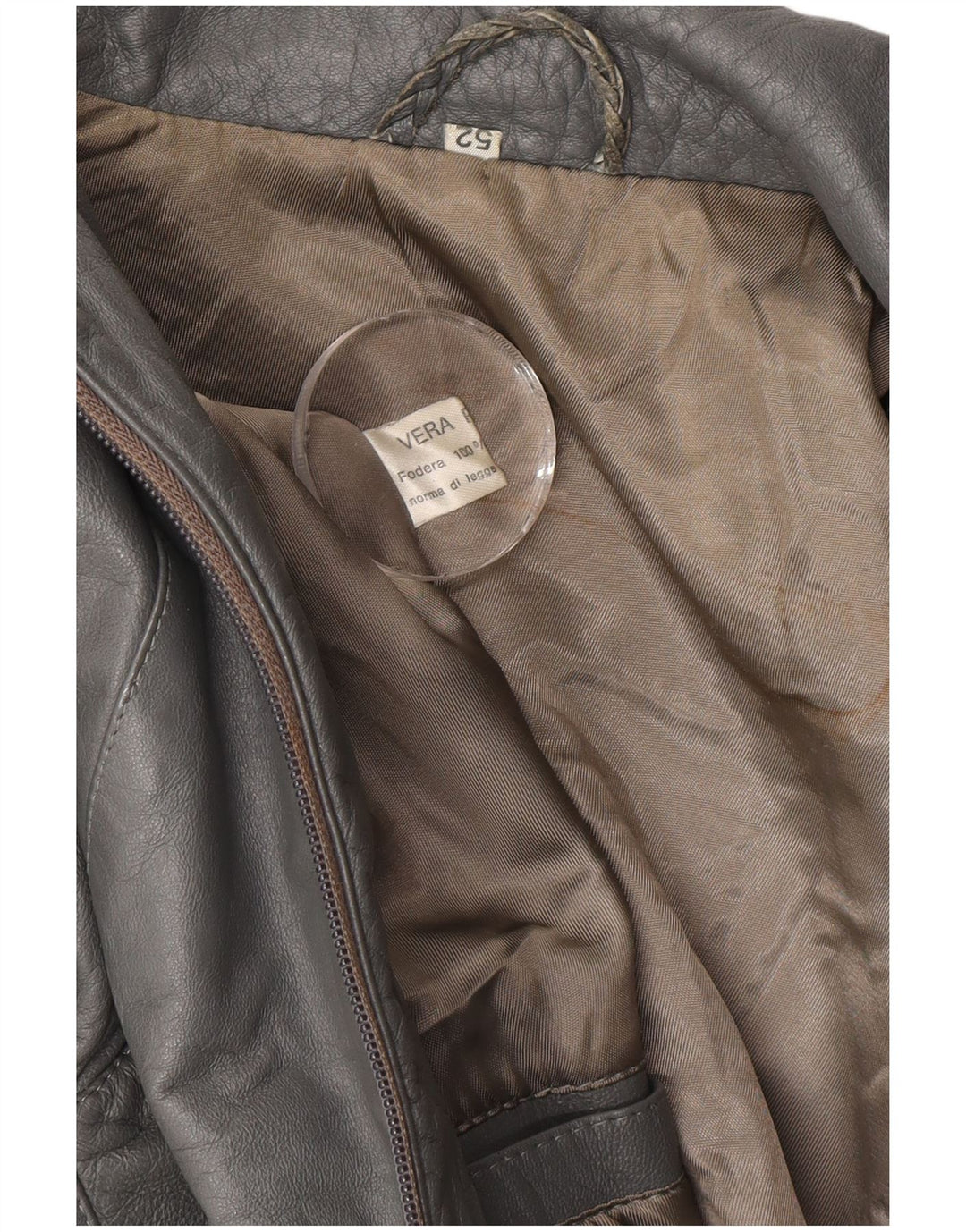 Vintage herre læderjakke IT 52 XL Grå læder