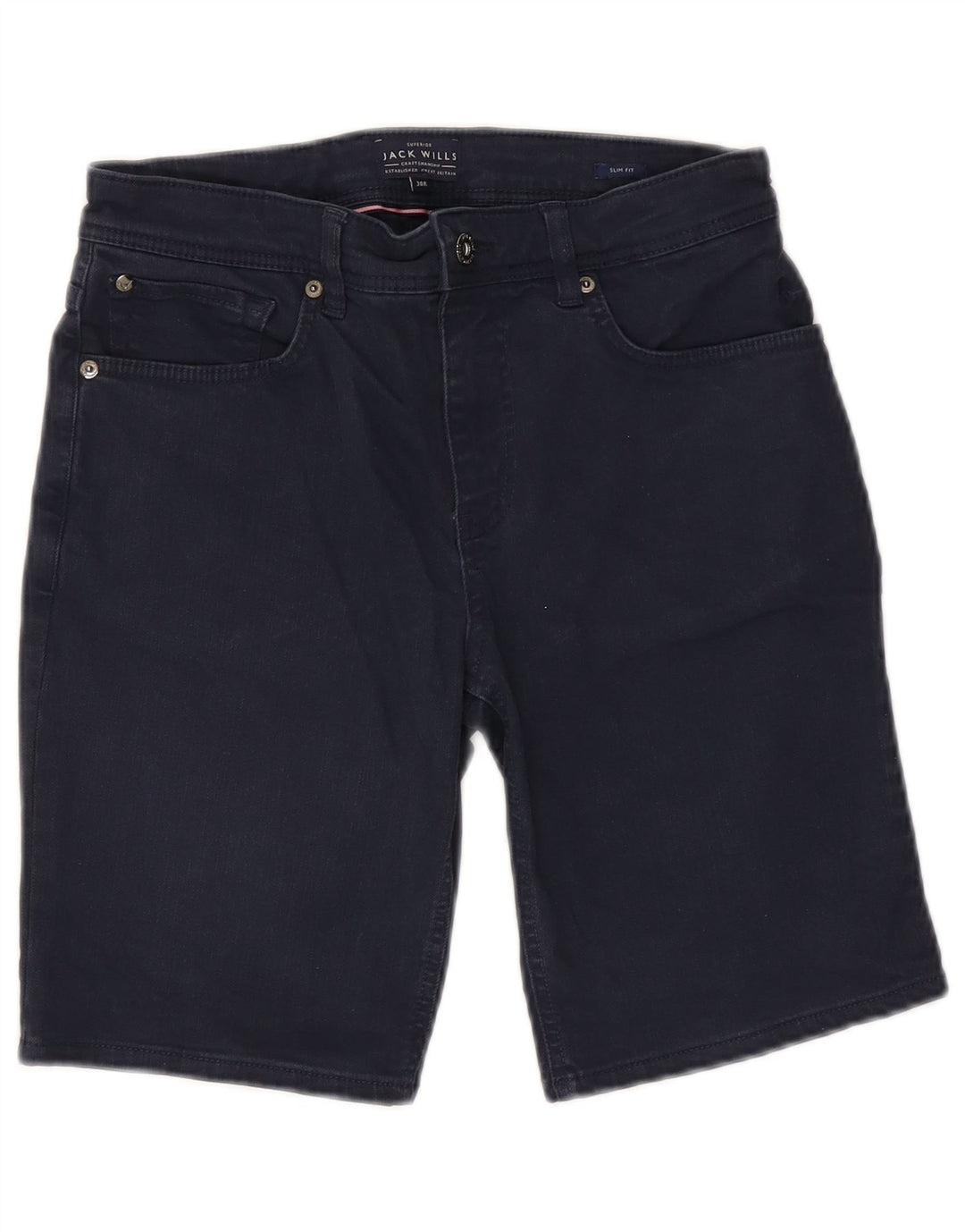 Jack Wills Dame Slim Fit Denim Shorts W30 Medium Navy Blue Bomuld