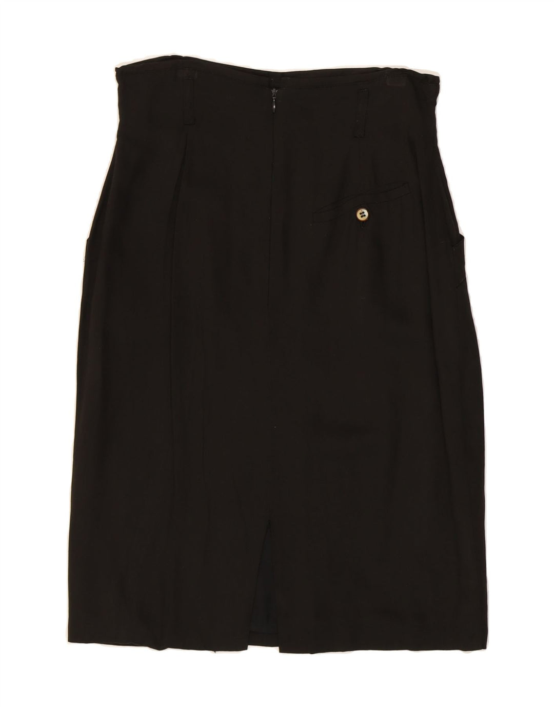 VINTAGE Womens Straight Skirt UK 14 Medium W28 Black Viscose Vintage Vintage and Second-Hand Vintage from Messina Hembry 