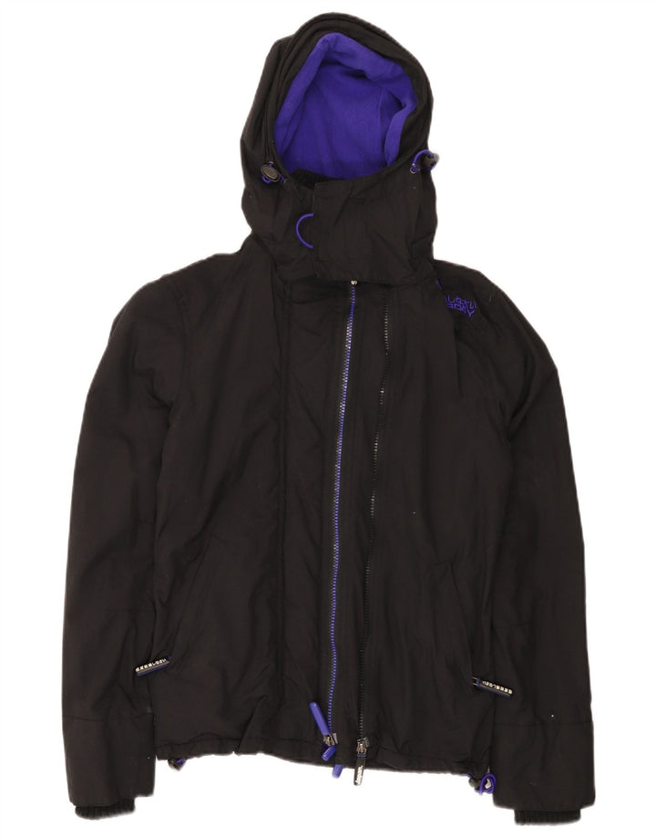 Superdry Womens The Windcheater Graphic Windbreaker Jacket UK 2 2XS Sort