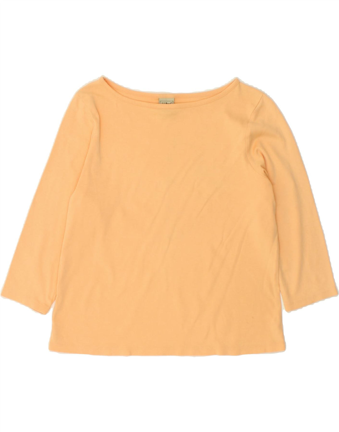 L.L.BEAN Womens Top 3/4 Sleeve UK 14 Medium Orange Cotton Vintage L.L.Bean and Second-Hand L.L.Bean from Messina Hembry 