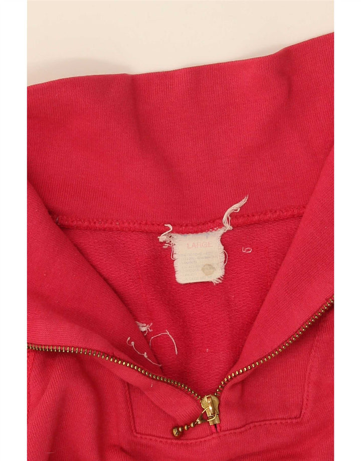 Champion Herre Zip Neck Sweatshirt Jumper Large Red
