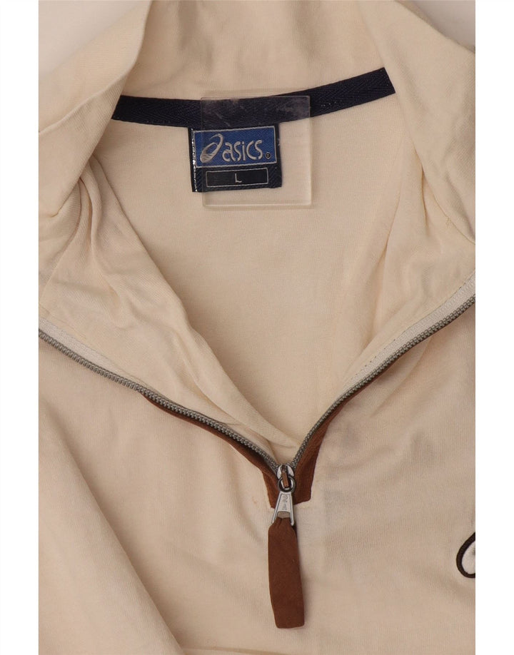 ASICS T-shirt med lynlås til mænd, stor off hvid