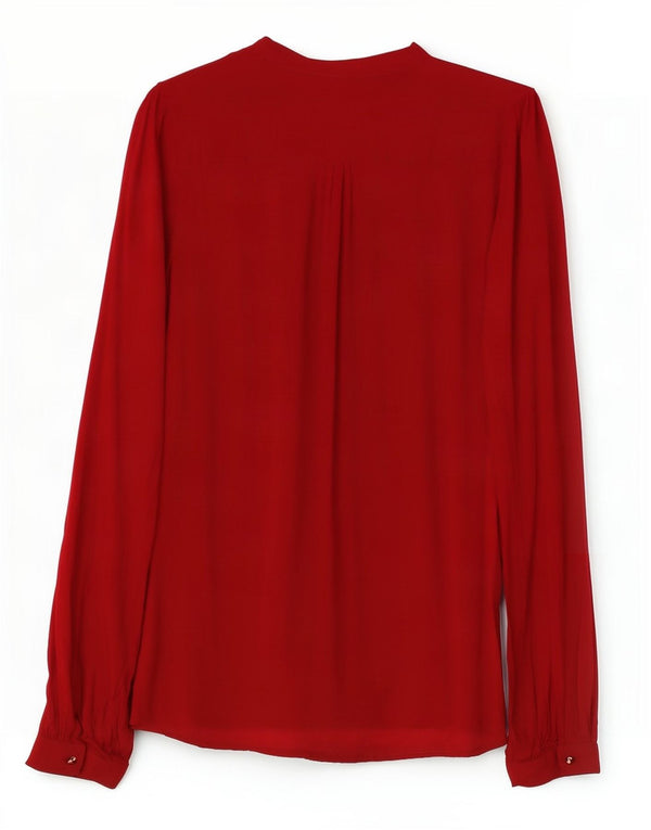 Zara Womens Military Shirt Bluse UK 10 Small Burgundy
