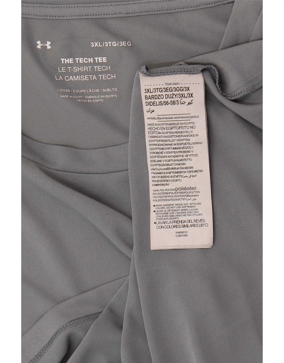Under Armour Herre Grafisk T-Shirt Top 3XL Grå Polyester