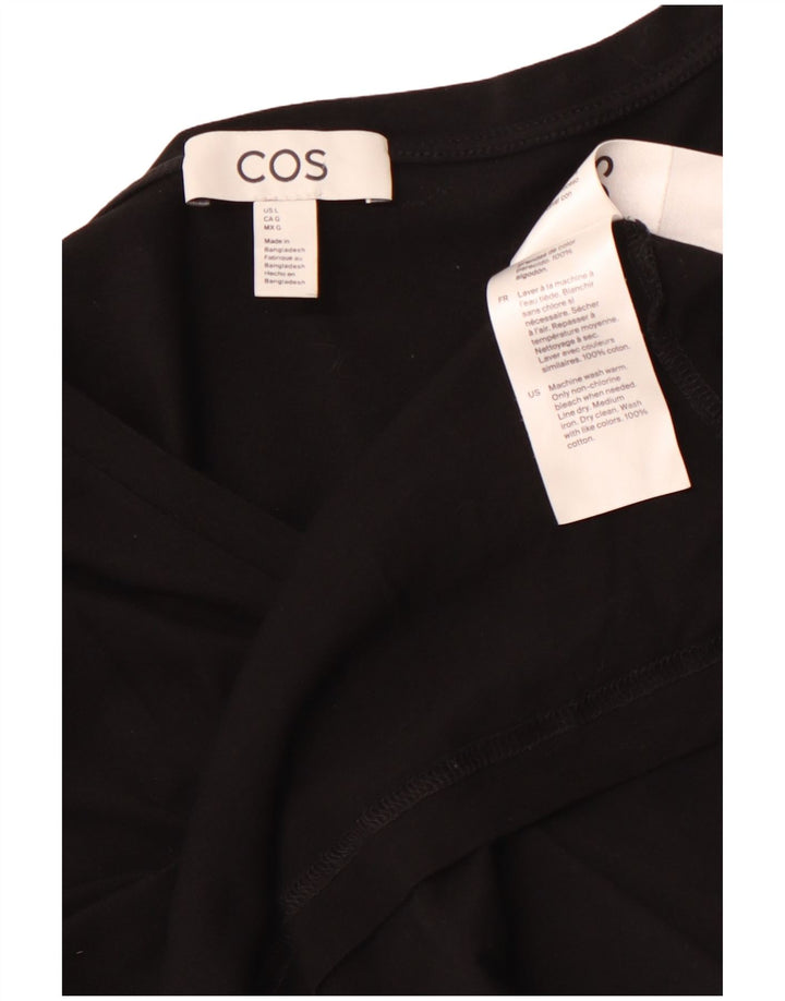 COS Dame T-Shirt Top UK 16 Stor Sort Bomuld