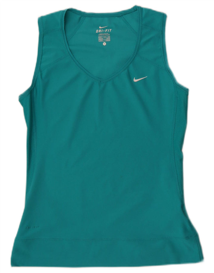 Nike Dame Dri Fit Vest Top UK 8/10 Lille turkis polyester