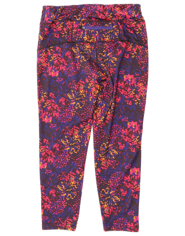 Crivit Womens Leggings UK 14/16 Medium Multicolored Floral Polyester