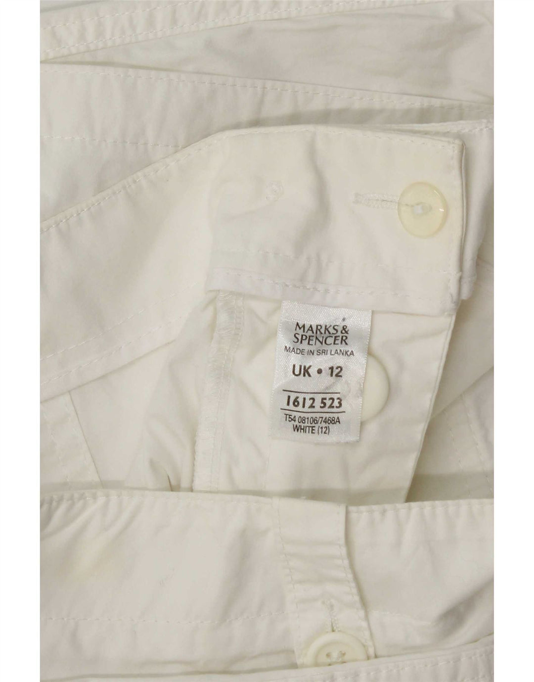 Marks & Spencer Cargo Shorts til kvinder UK 12 Medium W32 Hvid Bomuld