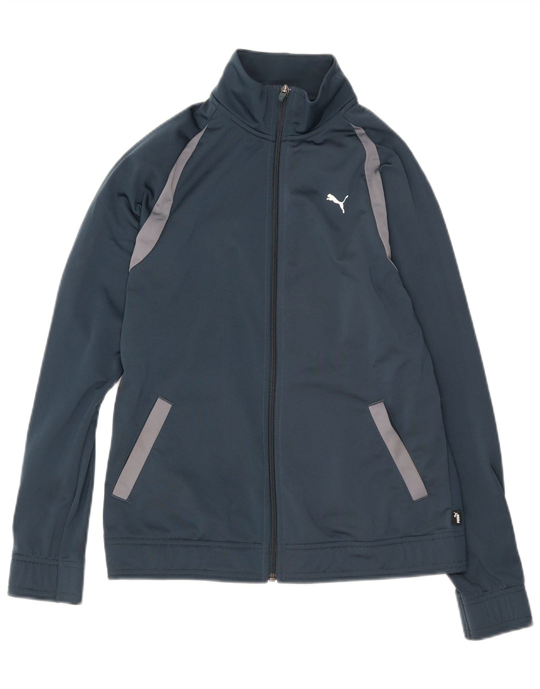 Puma træningsdragt topjakke til kvinder UK 10 Small Blue Colourblock Polyester