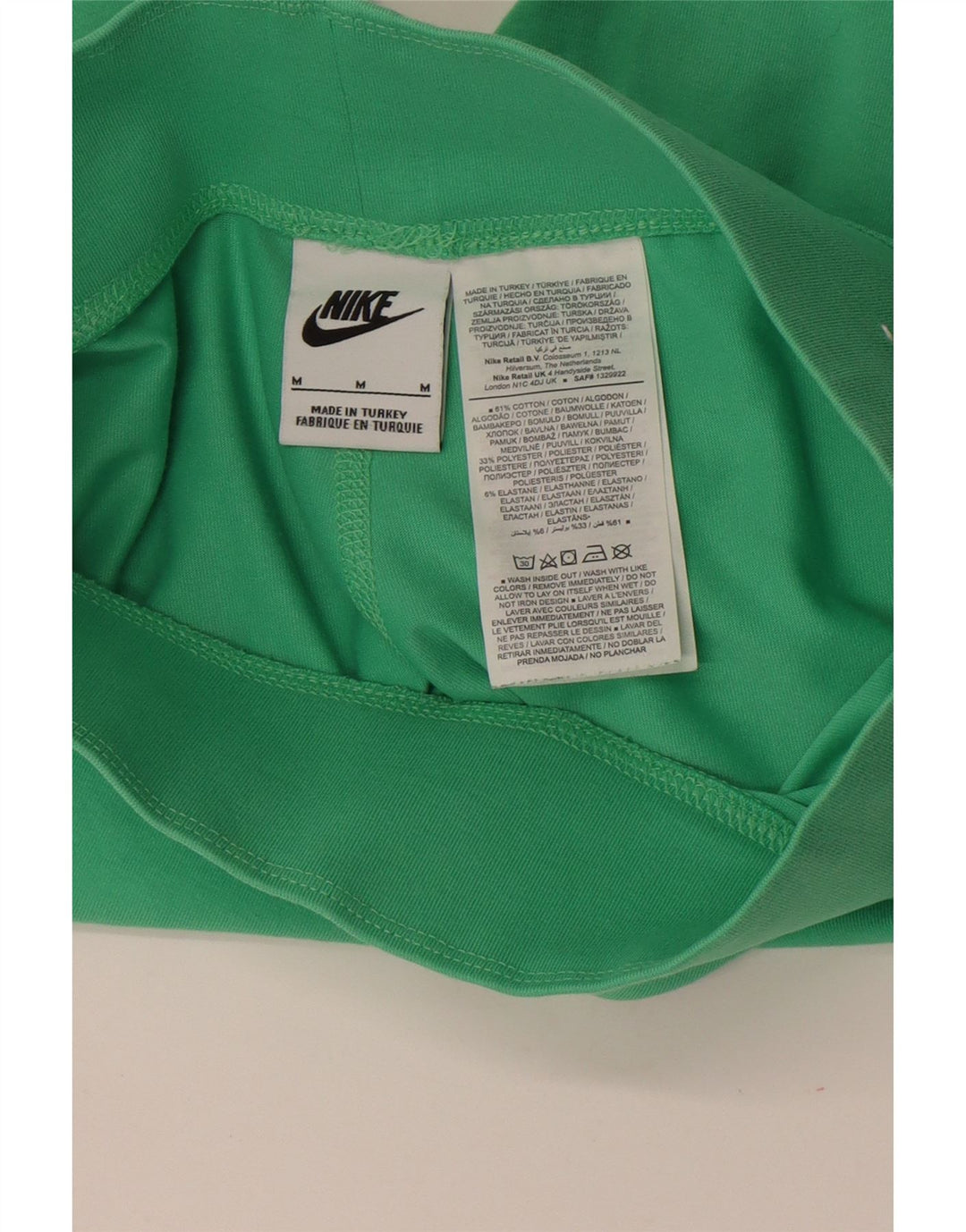 Nike Dame grafiske sportsshorts UK 12 Medium Green Bomuld