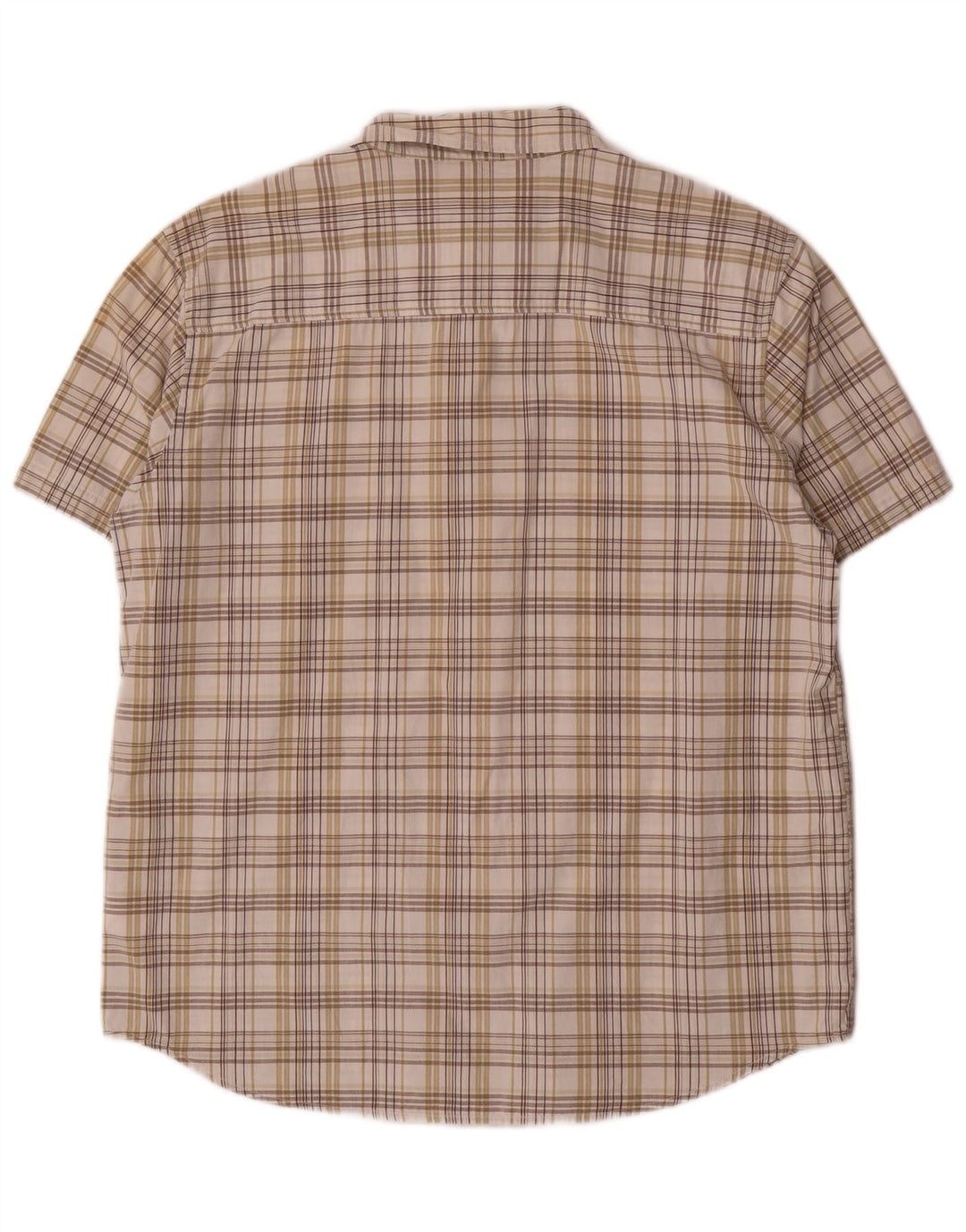 Wrangler kortærmet herreskjorte stor beige ternet bomuld