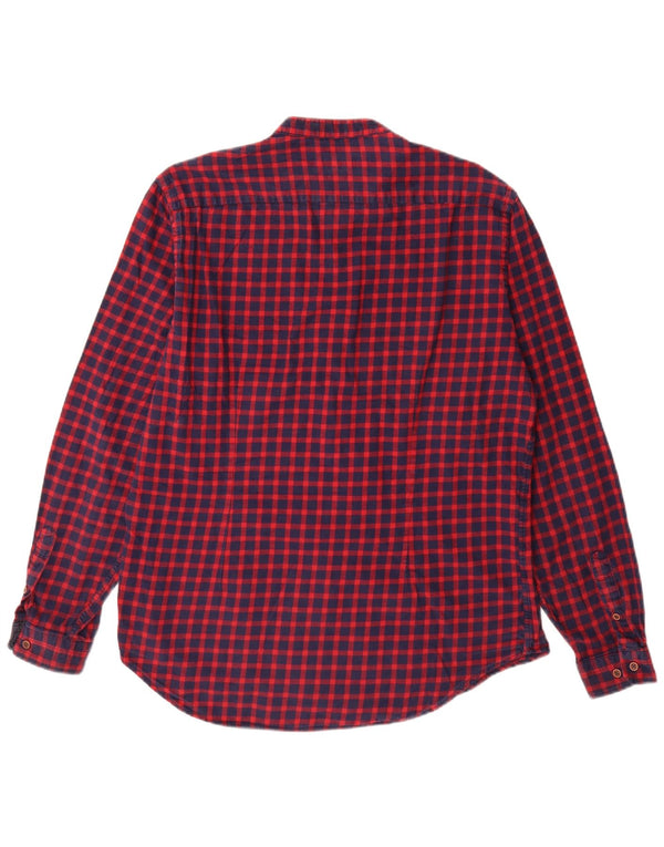 Zara Herre Slim Fit Shirt XL Burgundy Gingham Cotton