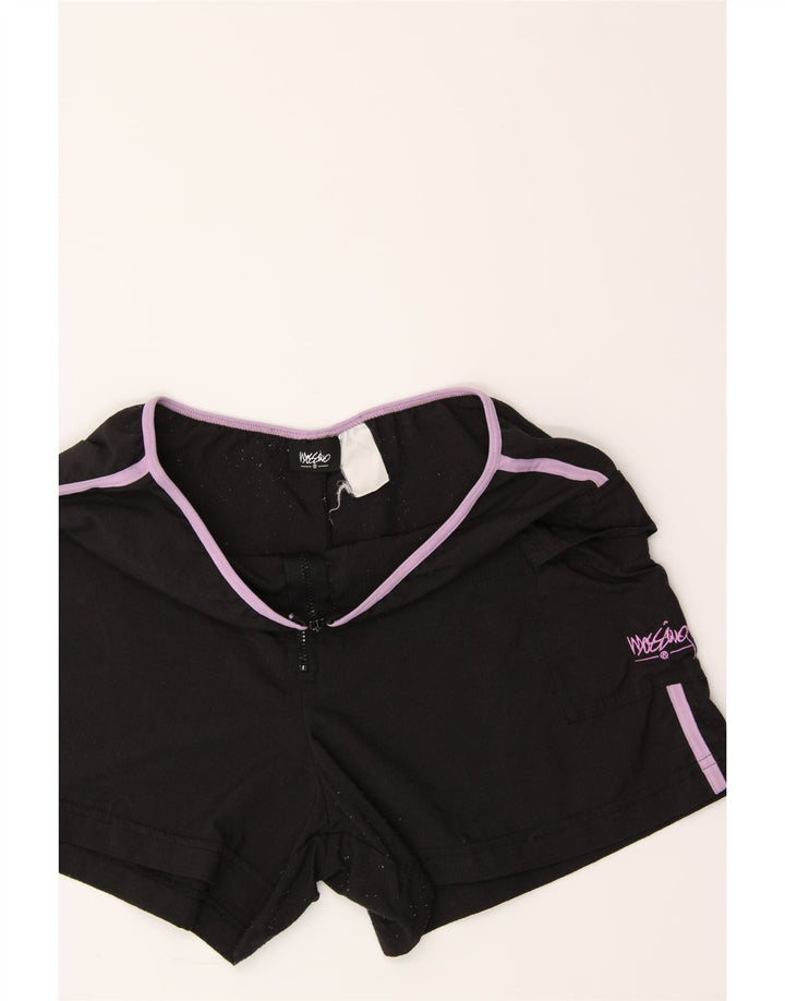 MOSSIMO Womens Graphic Sport Shorts UK 10 Small  Black Vintage Mossimo and Second-Hand Mossimo from Messina Hembry 