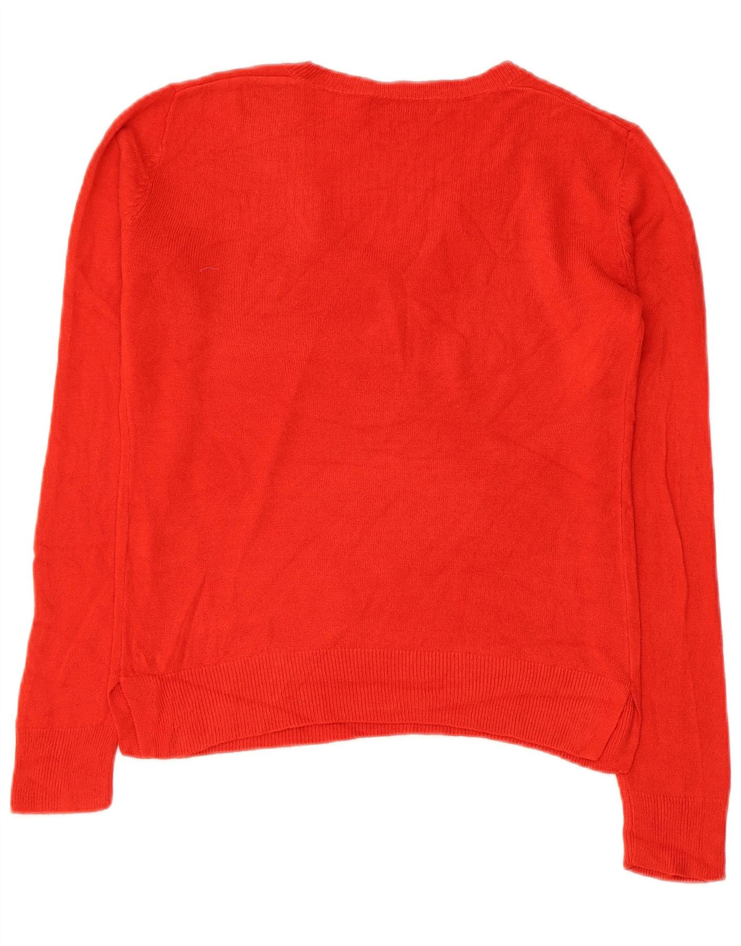 MARKS & SPENCER Dame V-hals sweater UK 10 Lille rød akryl