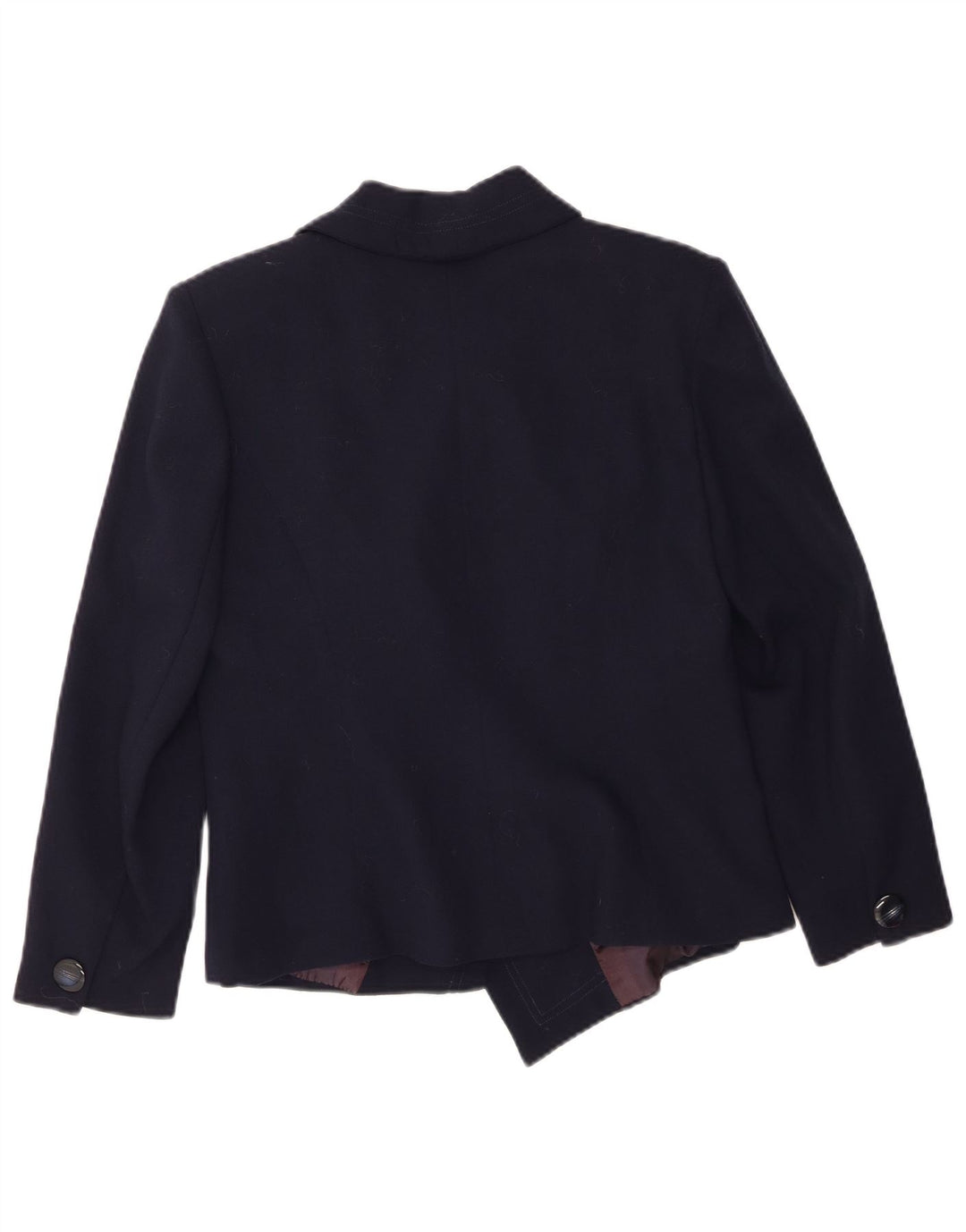 VINTAGE Womens 2 Button Blazer Jacket UK 14 Medium Navy Blue