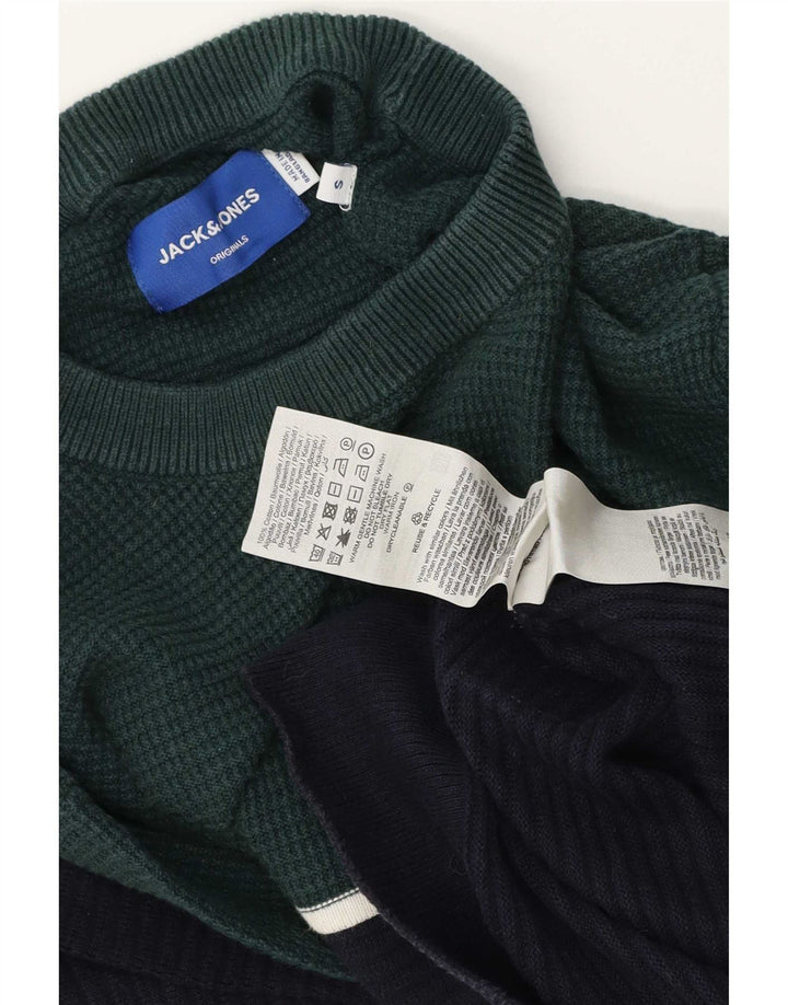 Jack & Jones herre sweater med rund hals, lille marineblå farveblok