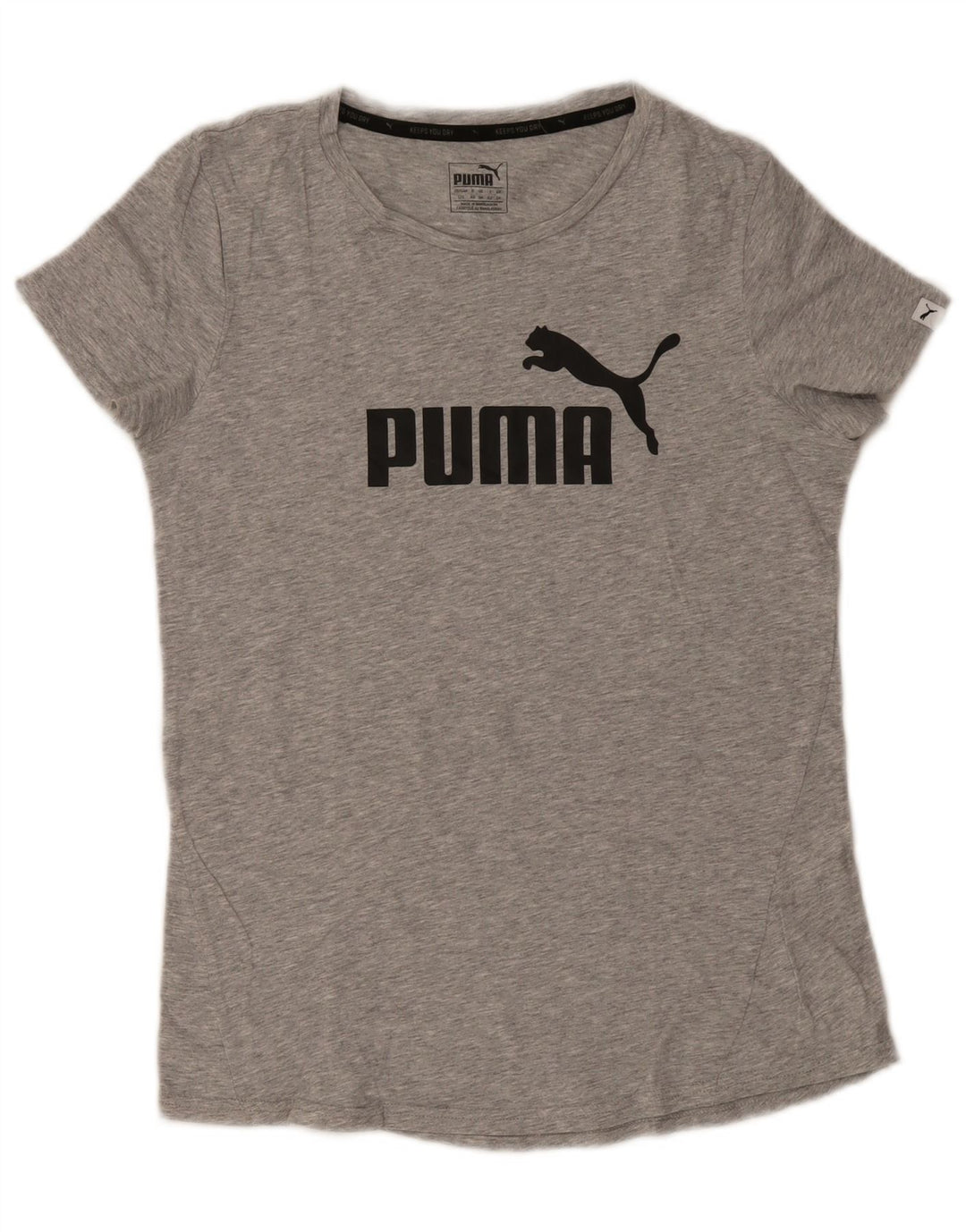 Puma Grafisk T-Shirt Top UK 14 Medium Grå Bomuld