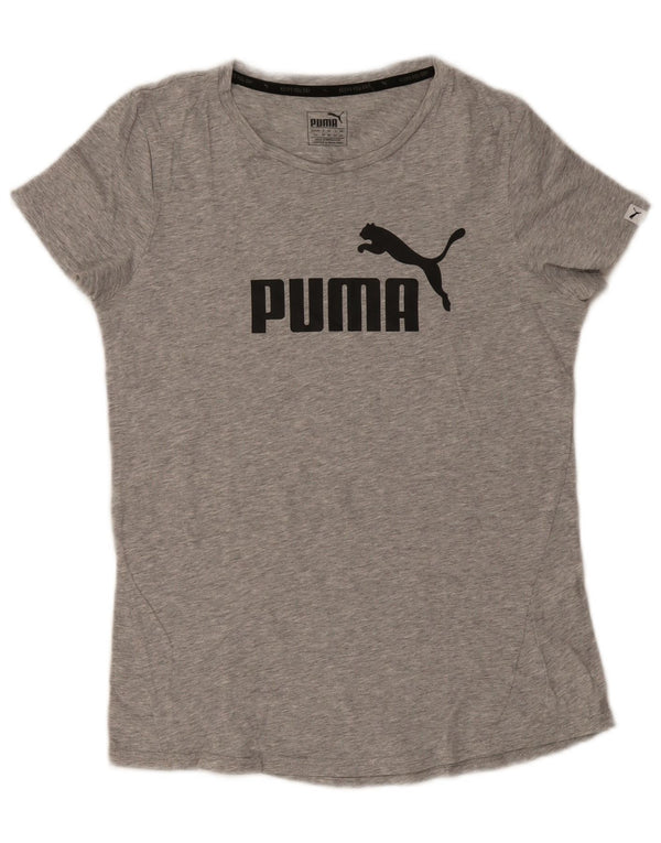 Puma Grafisk T-Shirt Top UK 14 Medium Grå Bomuld