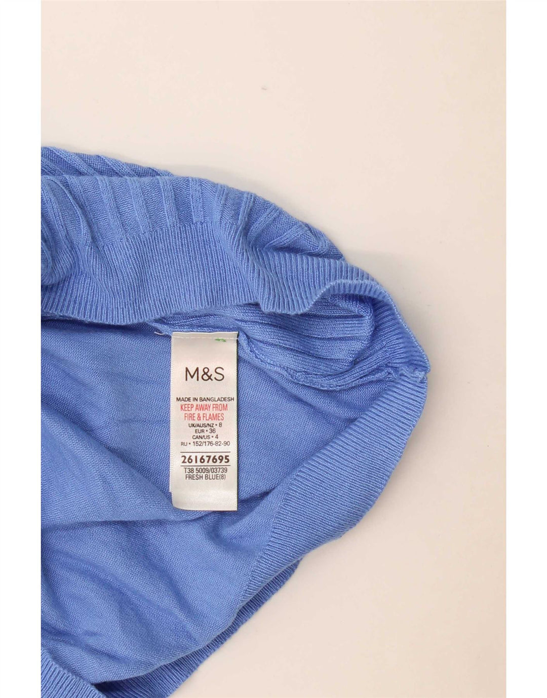 Marks & Spencer Dame Boat Neck Jumper Sweater UK 8 Small Blue