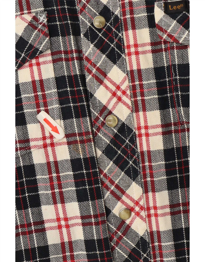 Lee Herre Flanelskjorte Medium Navyblå Plaid Bomuld