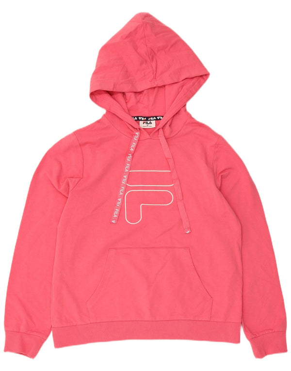 Fila grafisk hættetrøje til kvinder UK 14 Medium Pink Bomuld