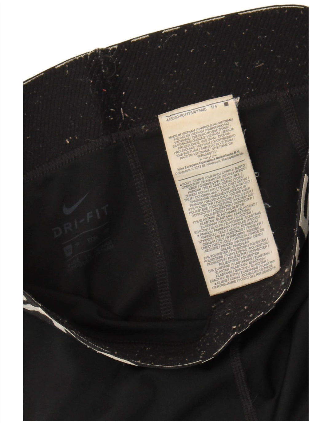 Nike Dame Dri Fit Grafiske Leggings UK 6 XS Sort Polyester