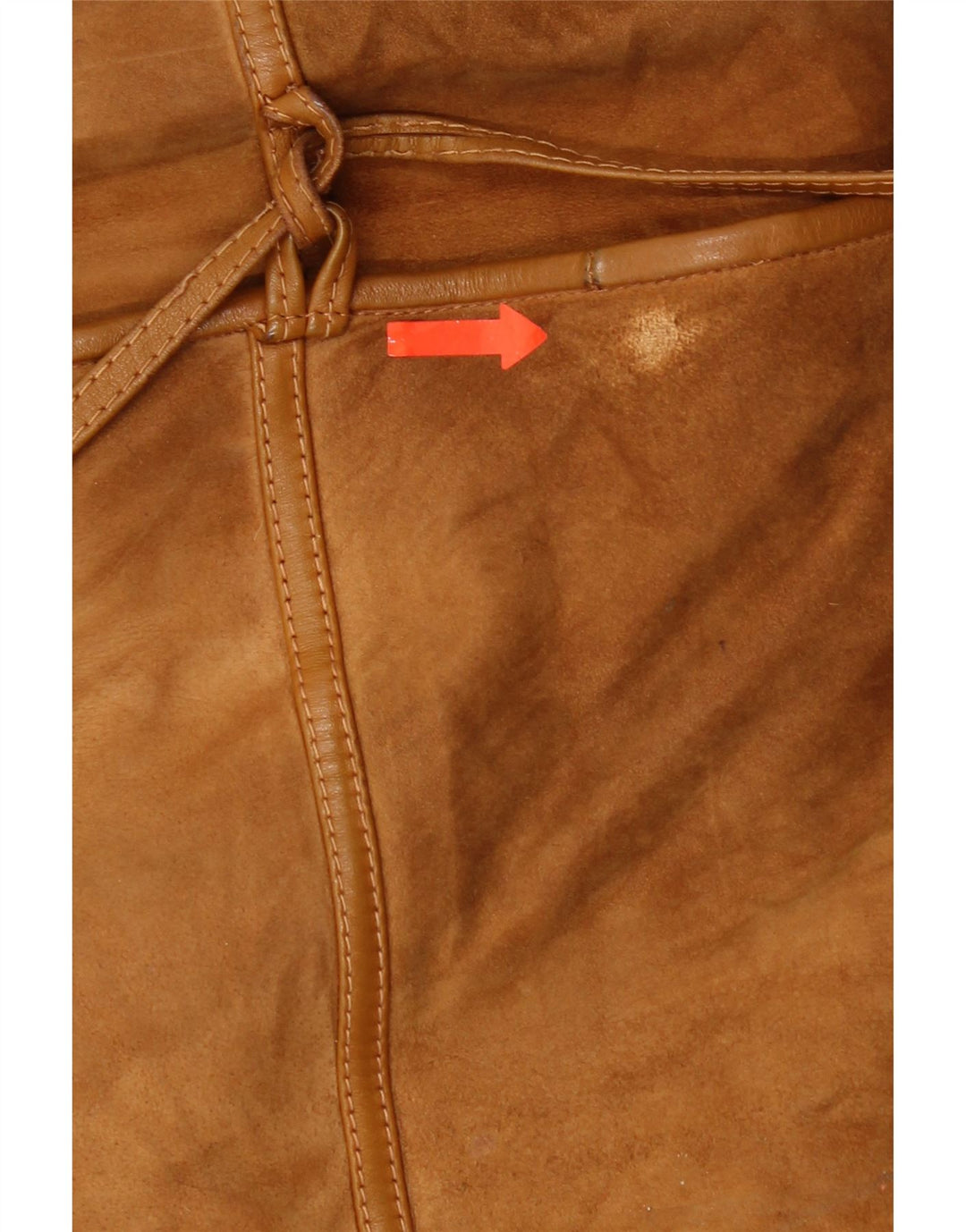 Vintage Dame Oversized Shearling Jacket IT 46 Stort brunt læder