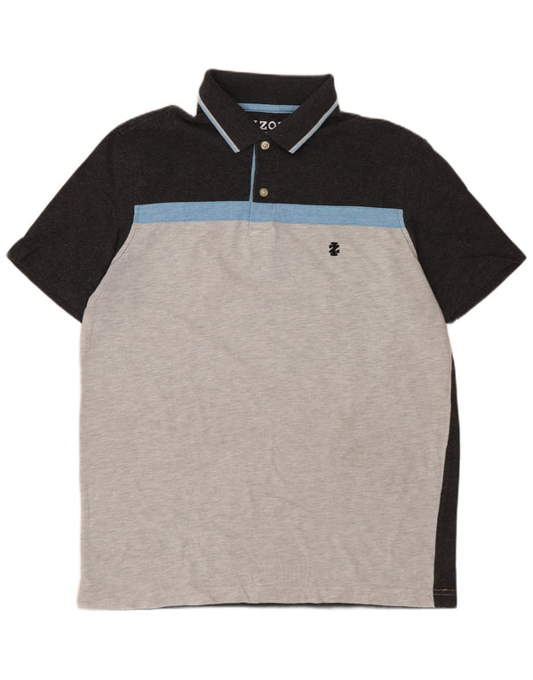 Izod Herre Slim Fit Polo Shirt Medium Grey Colourblock