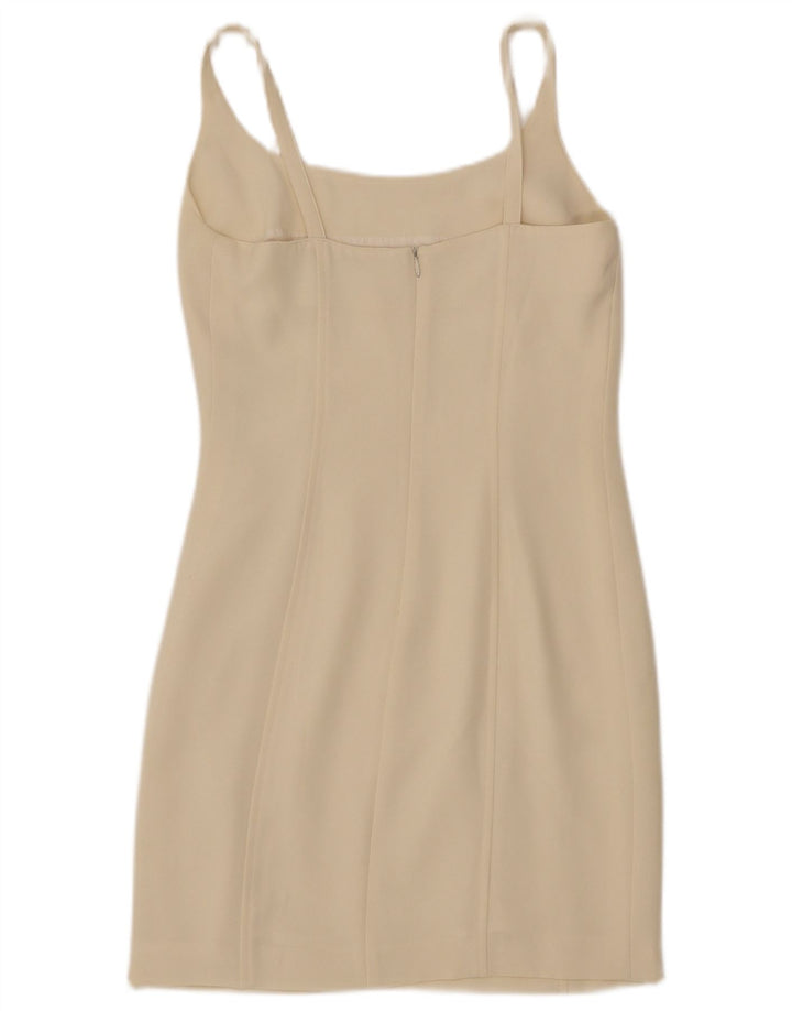 Marella Dame Sleeveless Sheath Dress UK 8 Small Off White Polyester