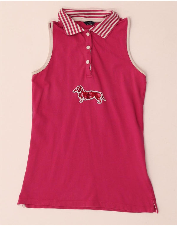 Harmont & Blaine grafisk poloshirt til kvinder UK 8 Lille lyserød stribet