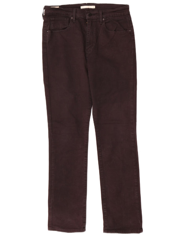 Levi's Womens 724 Højtaljede lige jeans W31 L30 sort bomuld