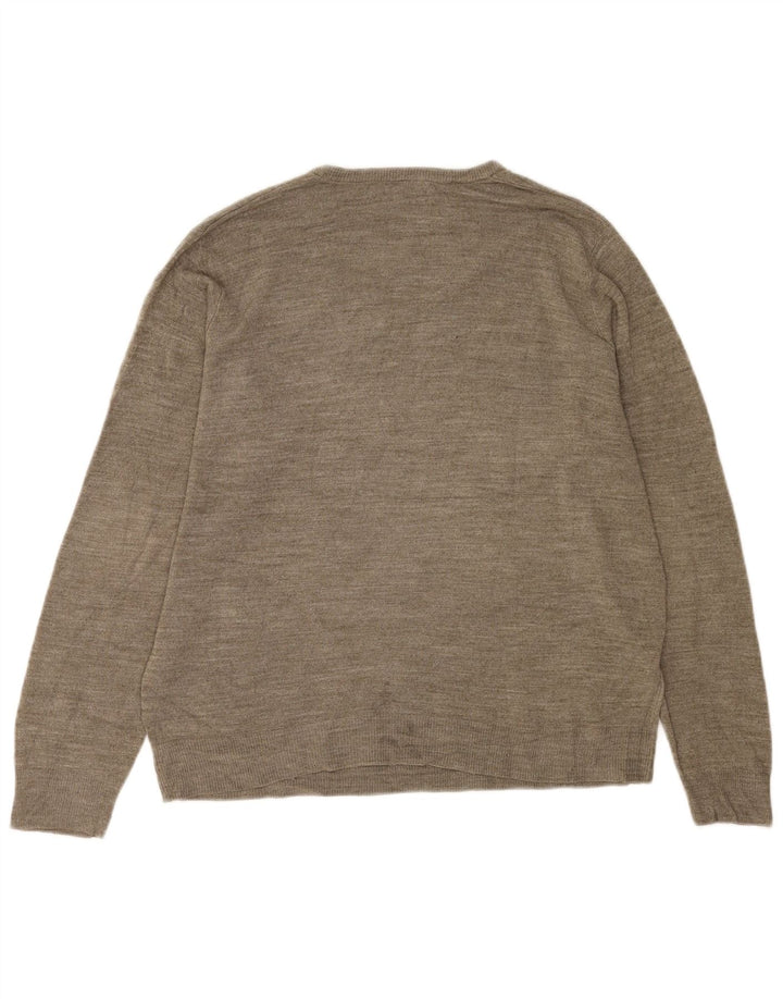Marks & Spencer Herre V-hals sweater Stor Grå Flecked Acryl