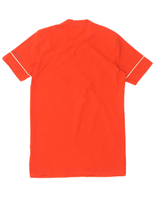 Armani Jeans Dame Grafisk T-Shirt Top UK 14 Stor Rød