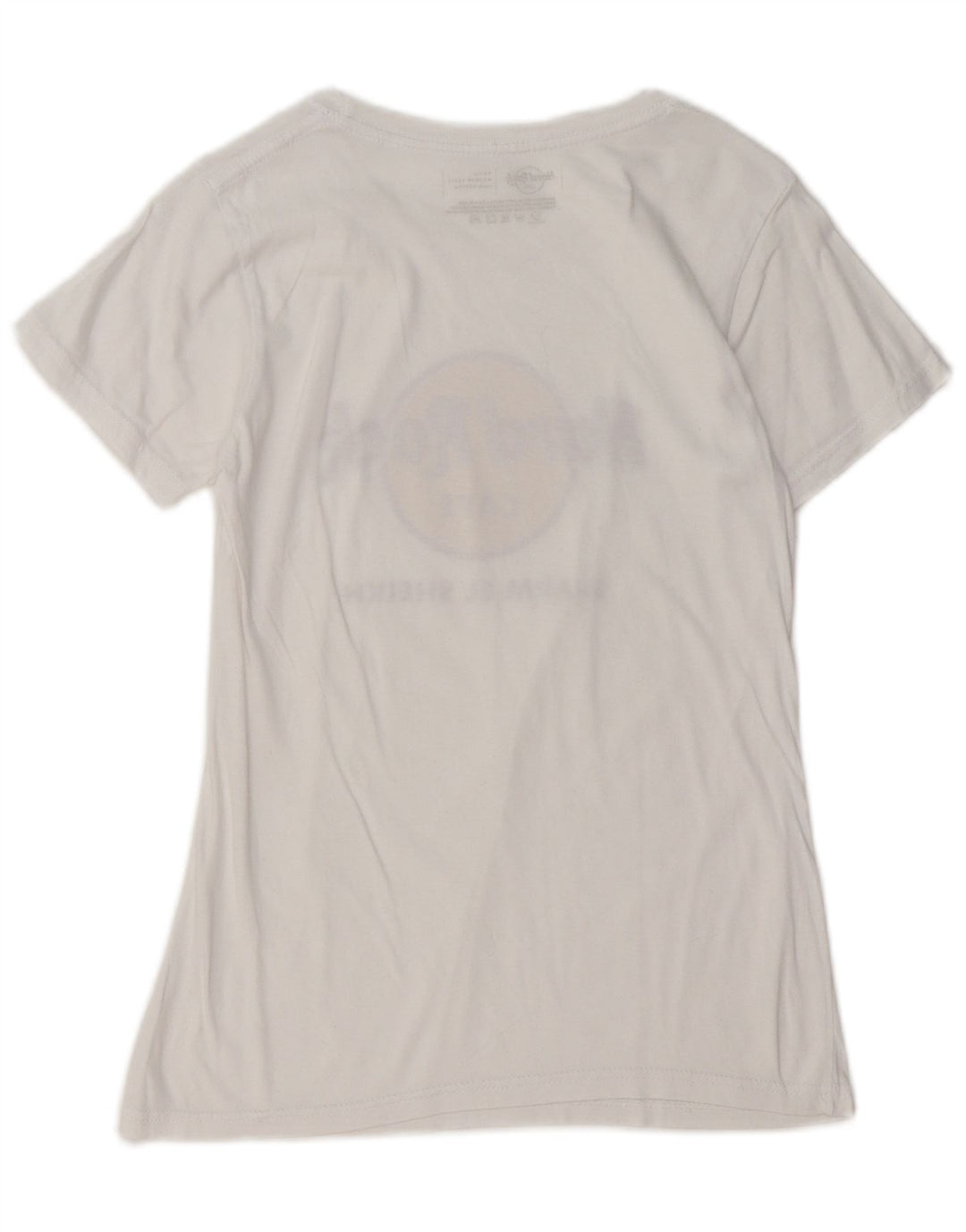 HARD ROCK CAFE Dame Grafisk T-Shirt Top UK 10 Small White