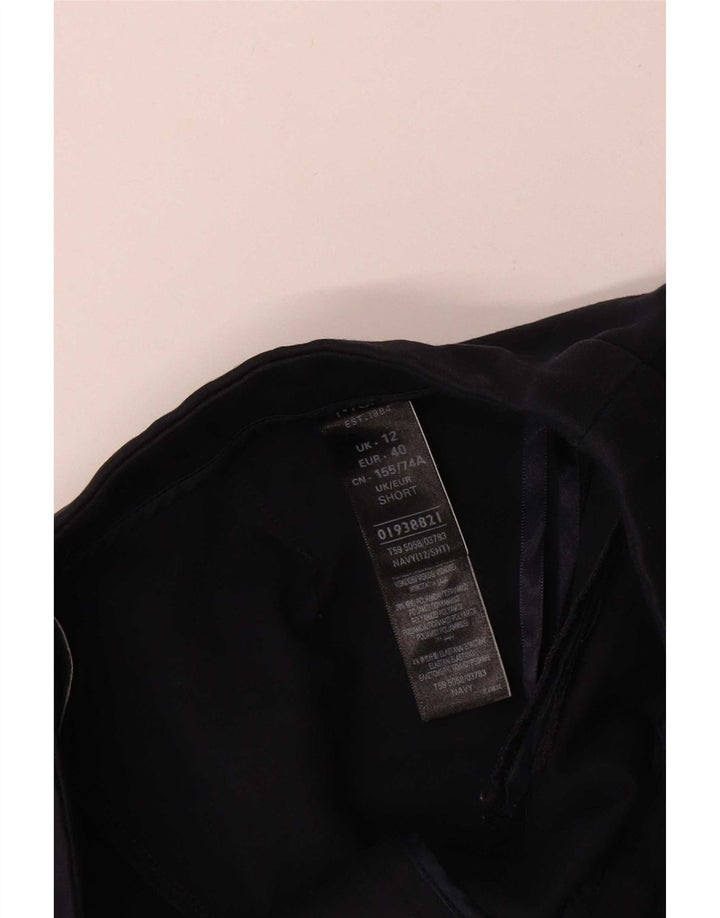 Marks & Spencer Dame Cropped Trousers UK 12 Medium W30 L25 Navy Blue