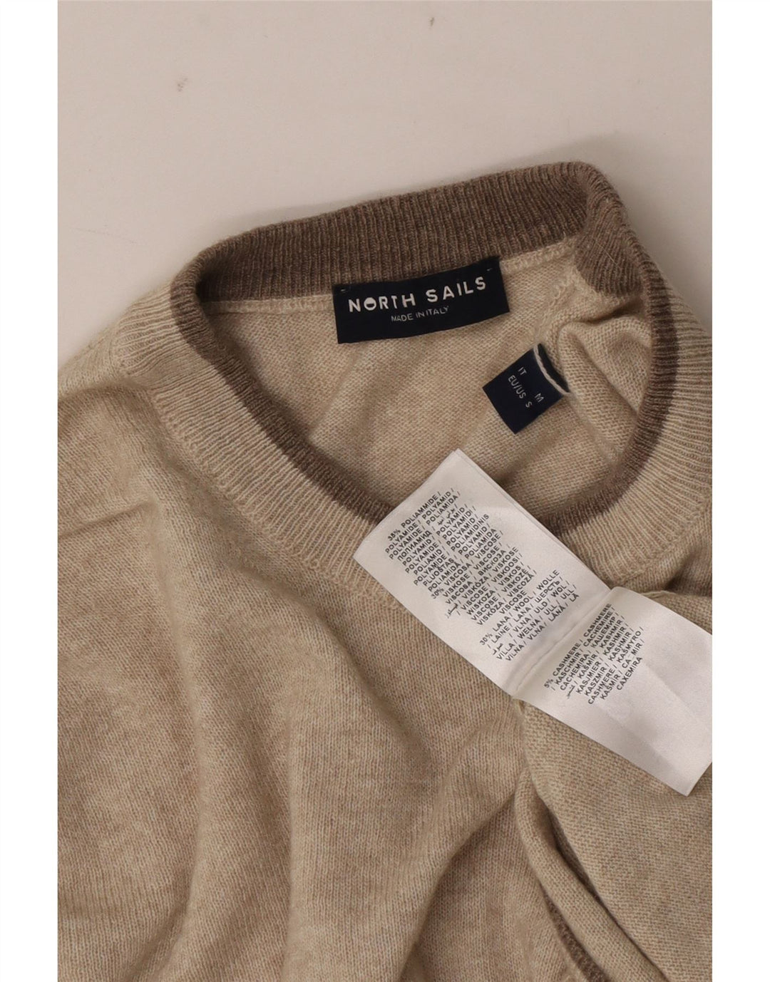 North Sails Herre Crew Neck Jumper Sweater Medium Beige Polyamid