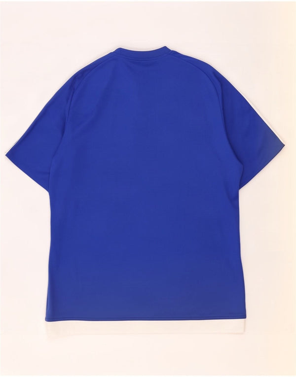 Adidas Herre Climalite T-Shirt Top Medium Blue Colourblock Polyester