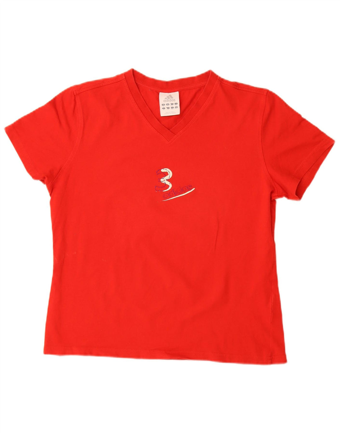 Adidas Dame Grafisk T-Shirt Top UK 16 Large Red